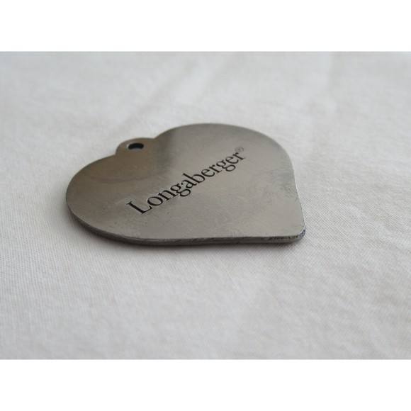 Longaberger 2005 Be My Valentine Dove Rose Heart Metal Tie-On #23244 Pewter - Picture 5 of 7